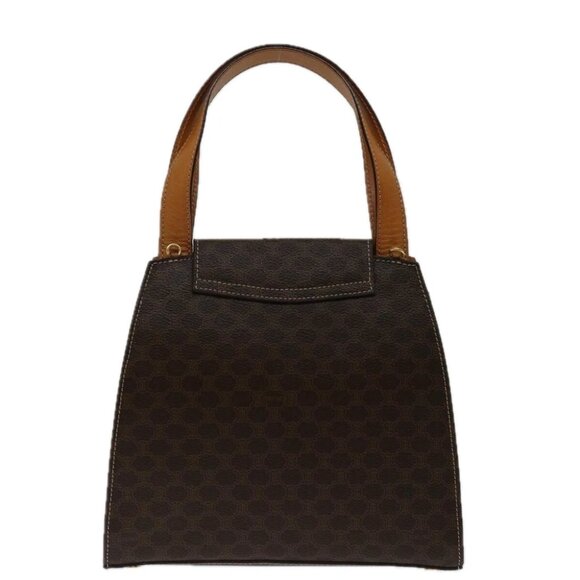 CELINE Macadam Canvas Hand Bag PVC 2way Brown Auth 69000V - Picture 3 of 16